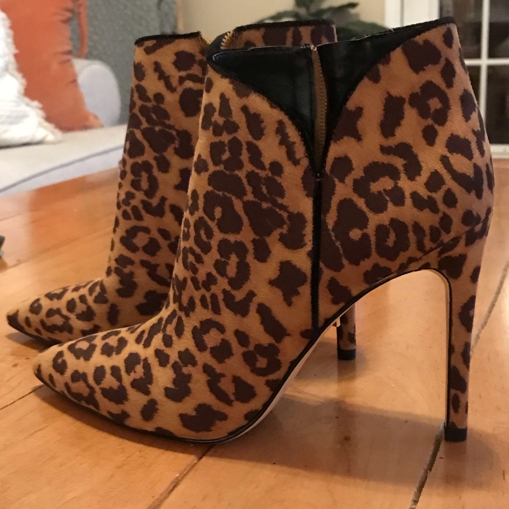 Leopard print booties
